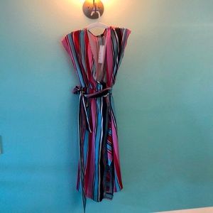 Stripe wrap dress
